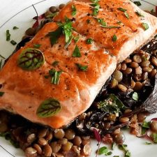 Jamie Oliver Lentils and Salmon