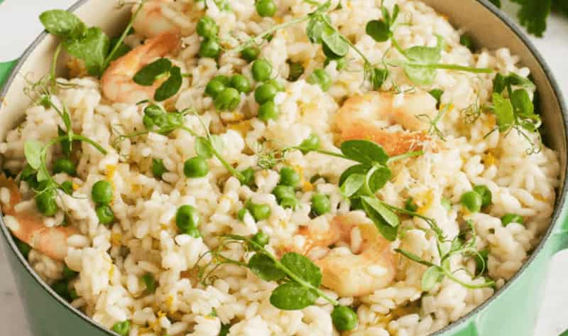 jamie oliver prawn pea risotto