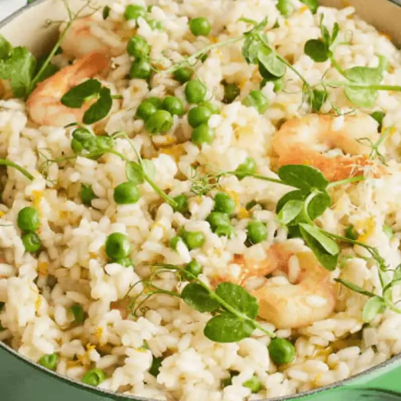 jamie oliver prawn pea risotto