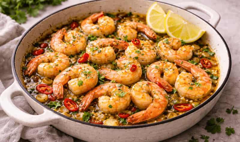 Jamie Oliver Prawns with Garlic and Chilli